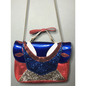 Disney Danielle Nicole Snow White Dress Satchel Crossbody Bag Blue Red Glitter
